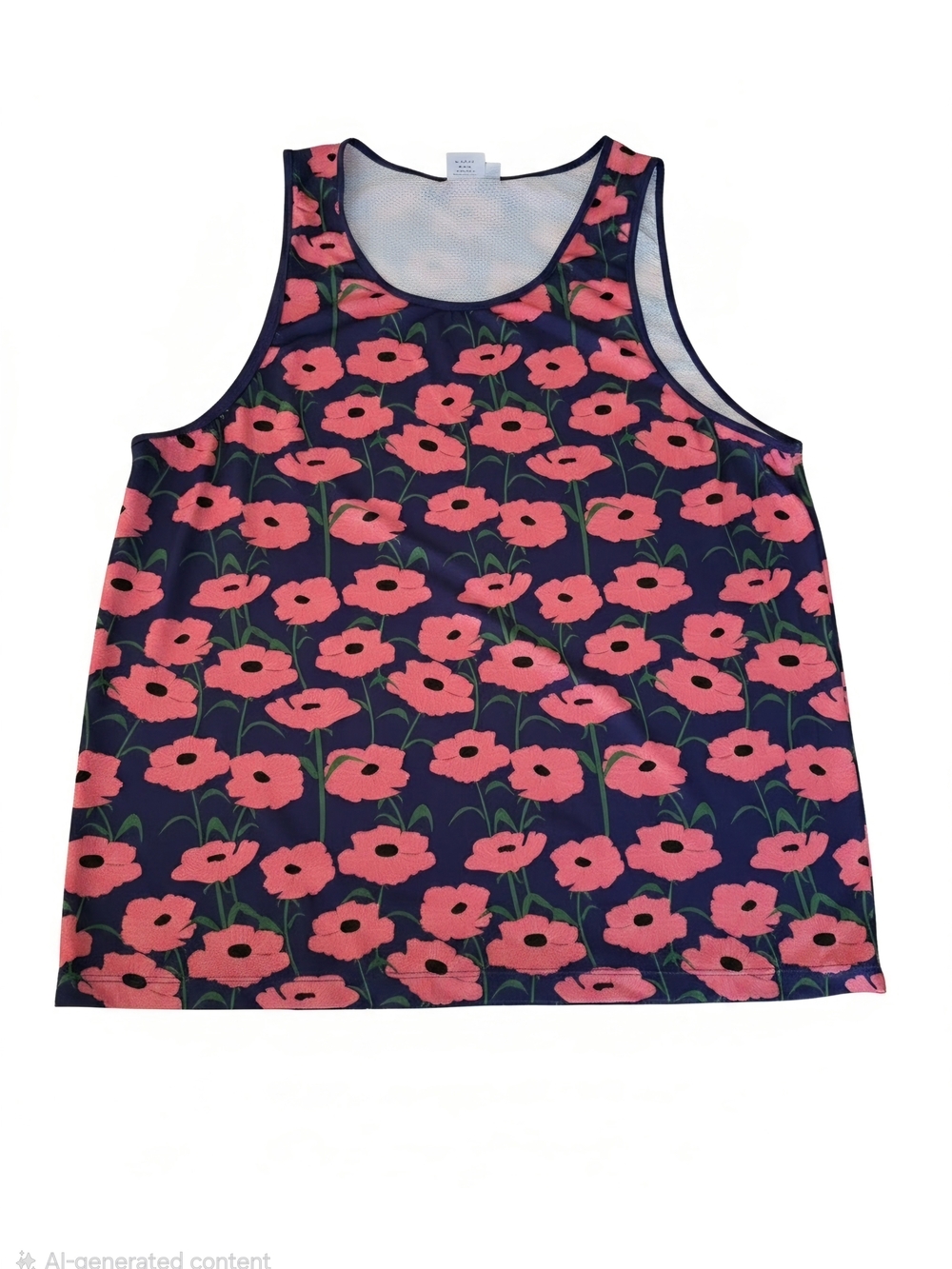 Brown DOG Floral Popper Navy & Red Tank Top